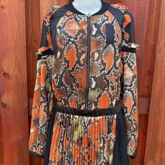 Tov Los Angeles Long Sleeve Snake Print Dress Size 44 - Picture 2 of 13